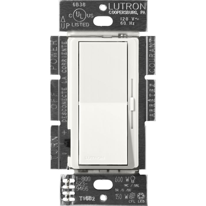 Lutron Diva Controls For 0-10V LED Drivers And Fluorescent Ballasts 120-277V Single-Pole/3-Way 8A Architectural White (DVSCSTV-RW)