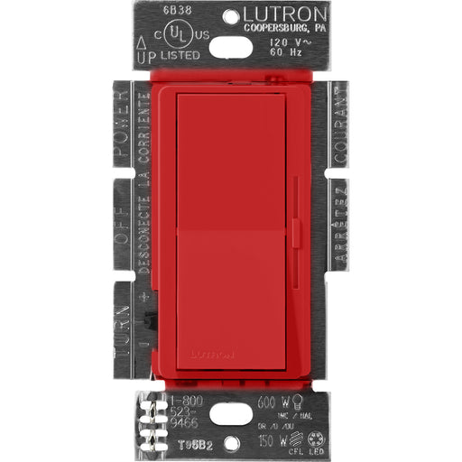 Lutron Diva Controls For 0-10V LED Drivers And Fluorescent Ballasts 120-277V Single-Pole/3-Way 8A Signal Red (DVSCSTV-SR)