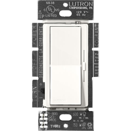 Lutron Diva Controls For 0-10V LED Drivers And Fluorescent Ballasts 120-277V Single-Pole/3-Way Brilliant White (DVSCSTV-BW)