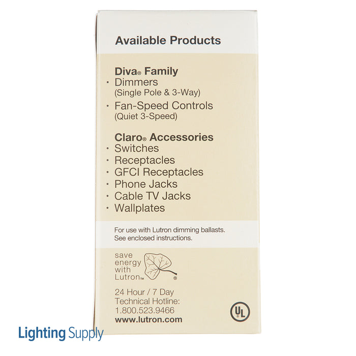 Lutron Diva 8A Fluorescent 3-Way Light Almond (DVF-103P-LA)