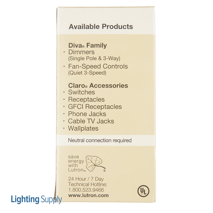 Lutron Diva 300W Electronic Low Voltage Single-Pole White (DVELV-300P-WH)