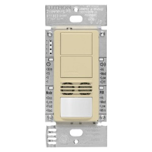 Lutron Maestro DV 6A Occupancy Sensor Single-Pole Dual-Technology Ivory Dual Circuit (MS-A202-IV)