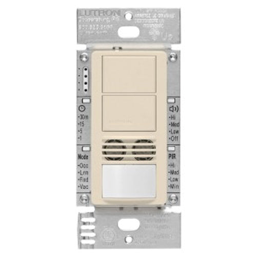 Lutron Maestro DV 6A Occupancy Sensor Single-Pole Dual-Technology Light Almond Dual Circuit (MS-A202-LA)