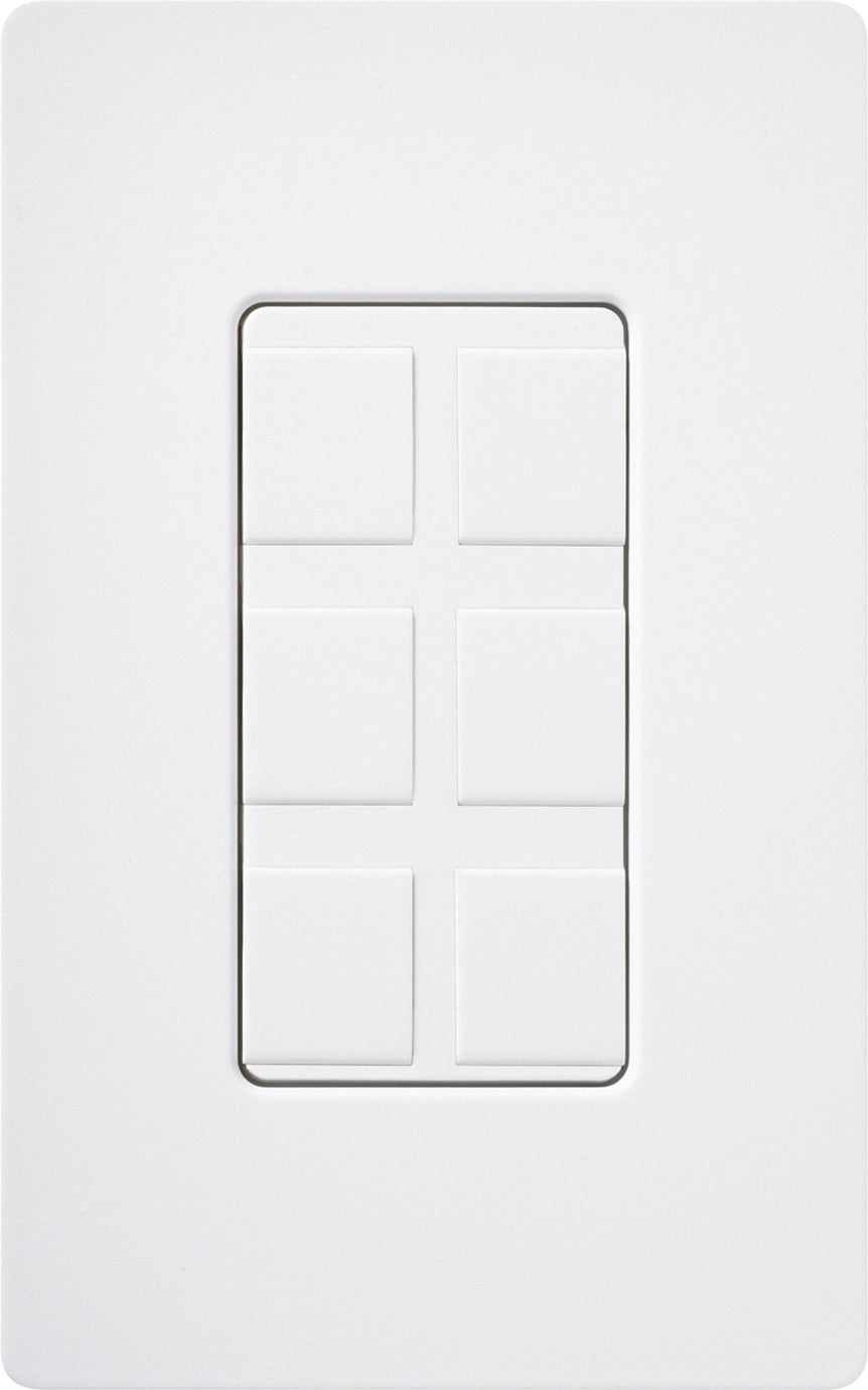 Lutron SC-6PF-SW 6-Port Frame With Blanks Snow — Lighting Supply
