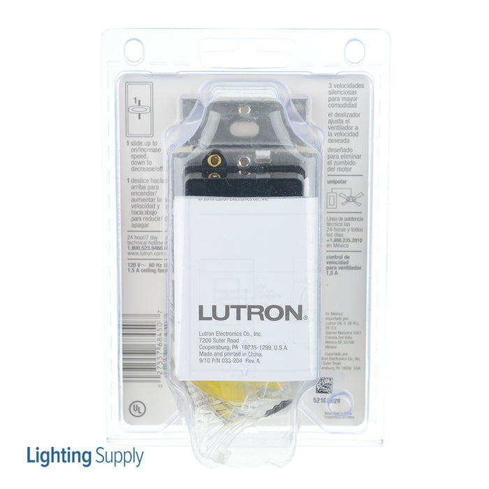 Lutron Skylark 1.5A Fan Single-Pole 3-Speed Control White (SFSQ-F-WH)