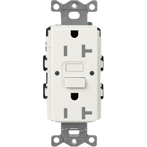 Lutron Tamper-Resistant Self-Testing GFCI Receptacle 15A 125V 60Hz Satin Finish Architectural White (SCR-15-GFST-RW)
