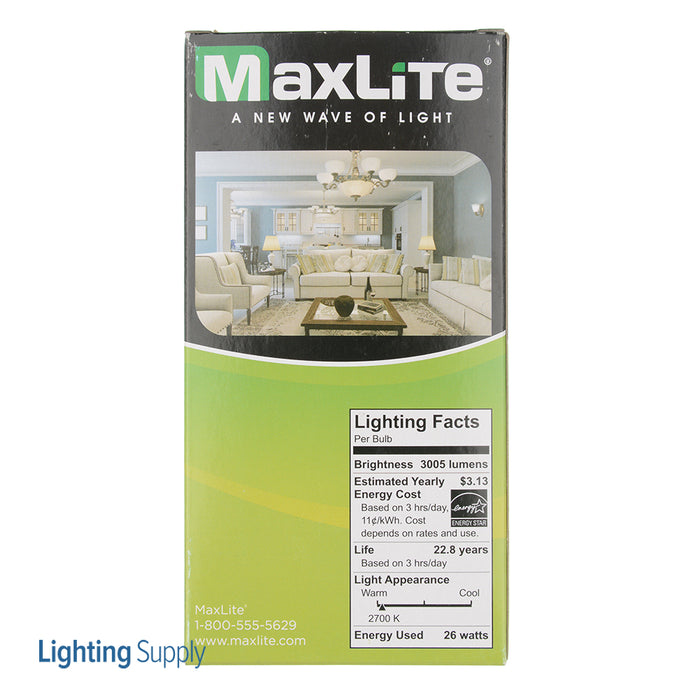 Maxlite 102725 26W A23 Non-Dimmable 2700K 3000Lm 120-277V (26A23ND27)