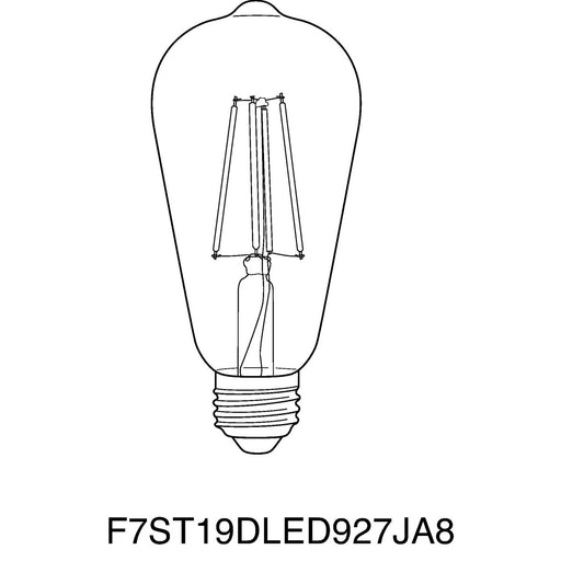 Maxlite 14098828 7W Filament ST19 90 CRI 2700K Dimmable JA8-Clear Glass (F7ST19DLED927/JA8)