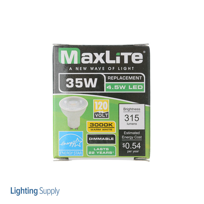 Maxlite 14099069 4.5W LED MR16 120V GU10 Dimmable 3000K Flood (4.5MR16GUD30FL)