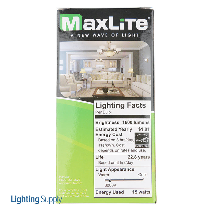 Maxlite 14099415 Enclosed Rated 15W Dimmable LED Omni A19 GU24 3000K Generation 7 (E15A19GUDLED30/G7)