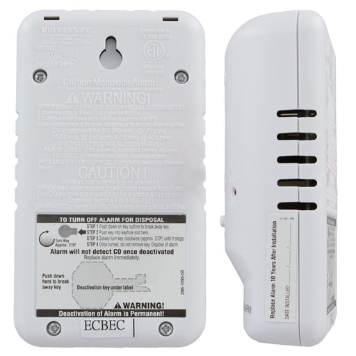 USI Carbon Monoxide Smart Alarm With 10-Year Sealed Battery (MC304SB)