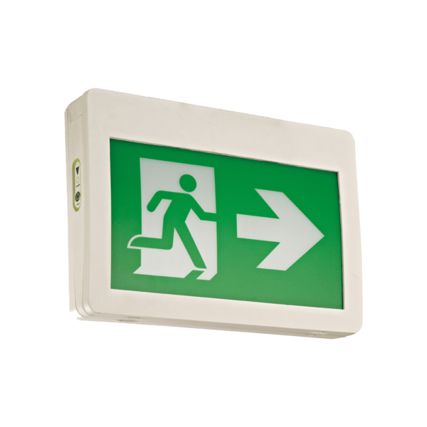 EIKO ES2-RM1PC2B-3 Thermoplastic RM Exit Sign 2W Battery Back-Up 120-347V (313418)