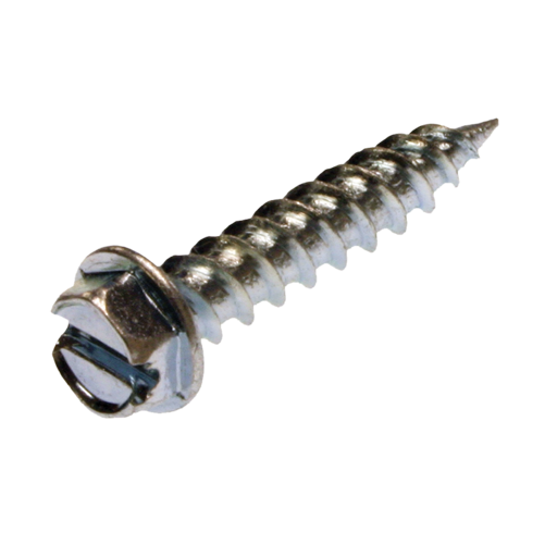 Metallics 10 X 1 Hex 5/16Head Slotted Sharp Point Tapping Screw Steel-Zinc-500 Per Jar (JQK59V)