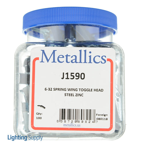 Metallics 1/8 Spring Toggle Heads Zinc-100 Per Jar (J1590)