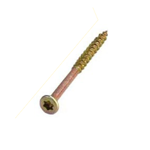 Metallics 8 X 1-1/4 Flat Head Star Drive Deck Screw With Type 17 Drill Point Yellow Zinc With Bit-100 Per Jar (JRSDS1)