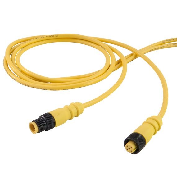 Remke Single Key M12 Micro-Link Cable Assembly PVC Male/Female 3-Pole 37 Foot 22 AWG (303K0370J)
