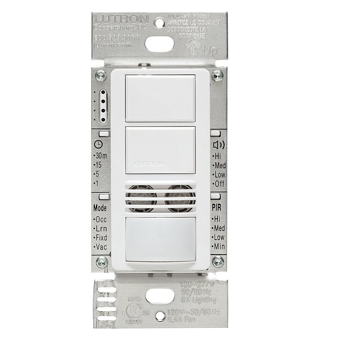 Lutron Maestro DV 6A Occupancy Sensor 3-Way Dual-Technology White Dual Circuit (MS-B202-WH)