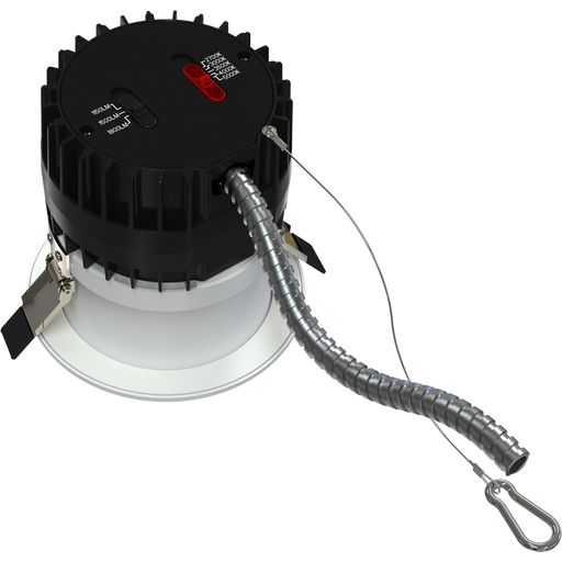 RAB 4 Inch Modular Downlight Kit Wattage/CCT Selectable 20W/16W/12W 2700K/3000K/3500K/4000K/5000K 25 to 45 Degree Adjustable Beam Angle 120-277V Dimmable (ND22-20-4HRW)
