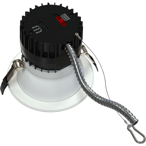 RAB 6 Inch Modular Downlight Kit Wattage/CCT Selectable 30W/24W/18W 2700K/3000K/3500K/4000K/5000K 25 to 45 Degree Adjustable Beam Angle 120-277V Dimmable (ND22-30-6HRW)