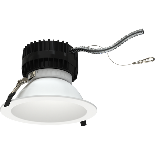RAB 8 Inch Modular Downlight Kit Wattage/CCT Selectable 50W/40W/30W 2700K/3000K/3500K/4000K/5000K 30 to 50 Degree Adjustable Beam Angle 120-277V Dimmable (ND22-50-8RW)