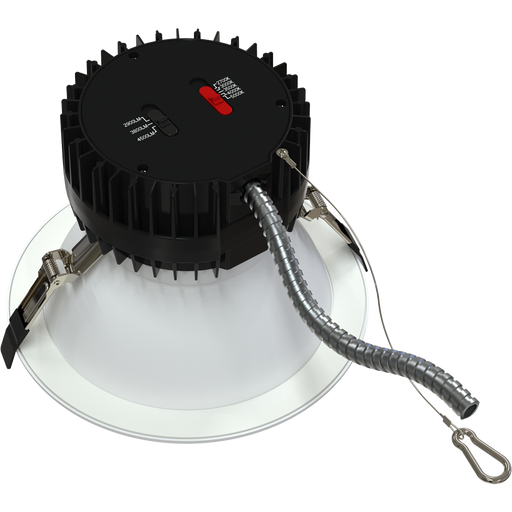 RAB 8 Inch Modular Downlight Kit Wattage/CCT Selectable 50W/40W/30W 2700K/3000K/3500K/4000K/5000K 30 to 50 Degree Adjustable Beam Angle 120-277V Dimmable (ND22-50-8RW)
