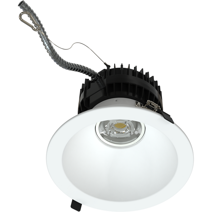 RAB 8 Inch Modular Downlight Kit Wattage/CCT Selectable 50W/40W/30W 2700K/3000K/3500K/4000K/5000K 30 to 50 Degree Adjustable Beam Angle 120-277V Dimmable (ND22-50-8RW)