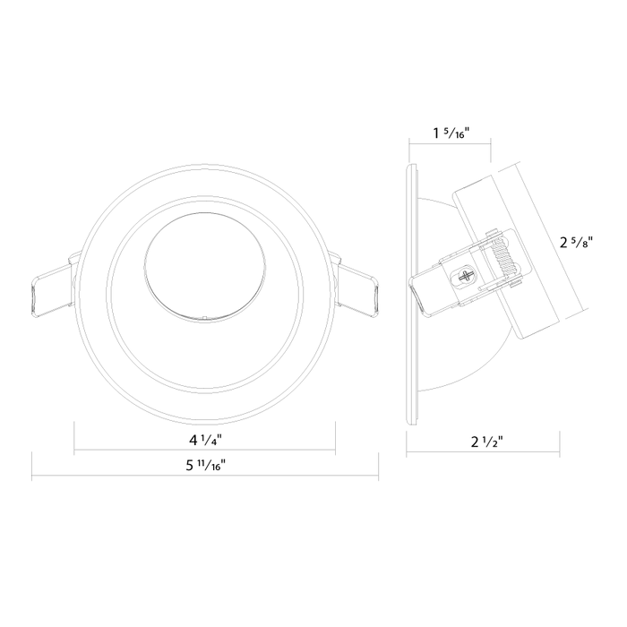 RAB ND22 3Inwall Wash Trim Black Cone Black Flange (ND22T-3RB-WW)