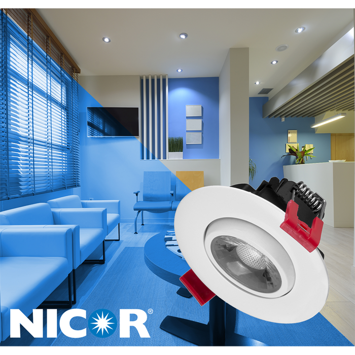NICOR 3 Inch LED Gimbal Recessed Downlight Black 3000K (DGD311203KRDBK)