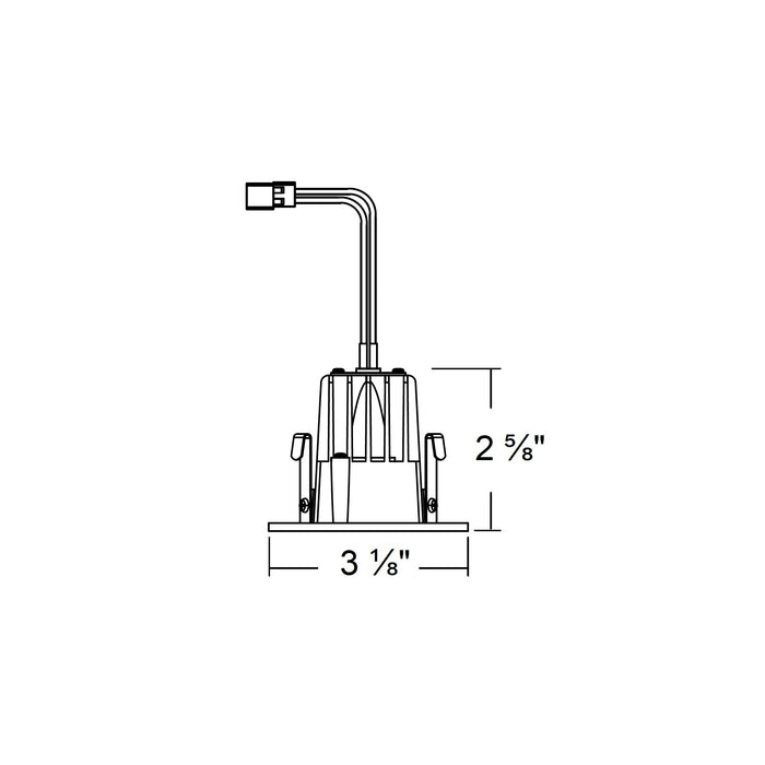 NICOR DQR Series 2 Inch Square LED Downlight With Baffle Trim Nickel 3000K (DQR2-10-120-3K-NK-BF)