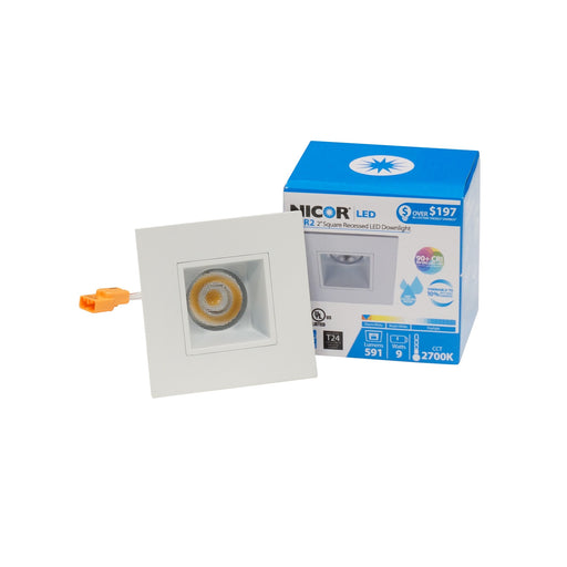 NICOR DQR Series 2 Inch Square LED Downlight White 3000K (DQR2-10-120-3K-WH)