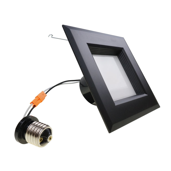 NICOR DQR Series 6 Inch Black Square LED Recessed Downlight 3000K (DQR6-10-120-3K-BK-BF)