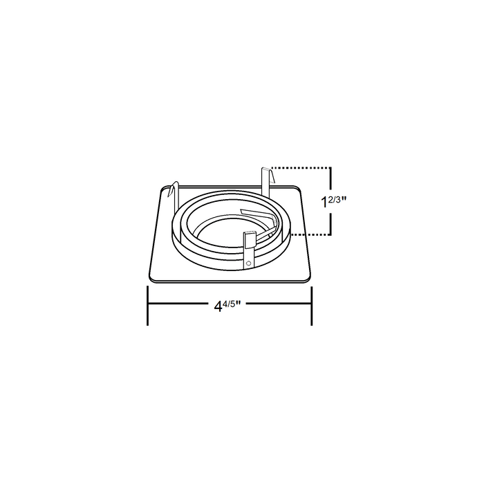 NICOR 4 Inch White Gimbal Ring Square Trim For 4 Inch Housings (19523WH)