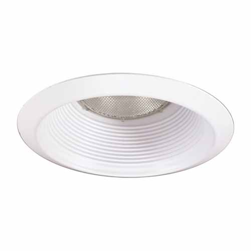 NICOR 5 Inch White Recessed Shallow Cone Baffle Trim (15512WH)