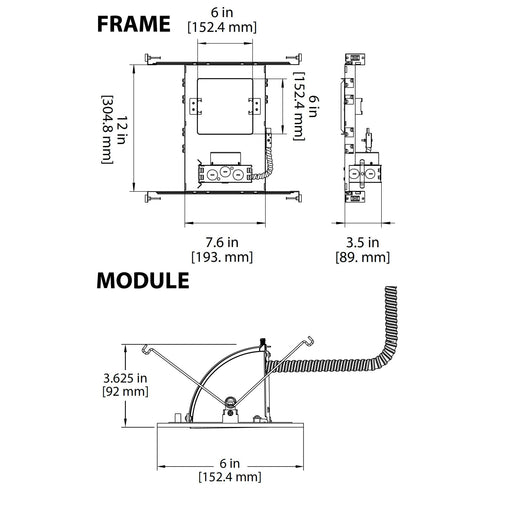 NICOR DLQ5-MA Series 5 Inch Multi-Adjustable Square LED Fixture With Housing 3000K (DLQ5-MA-FIXT-3K-WH)