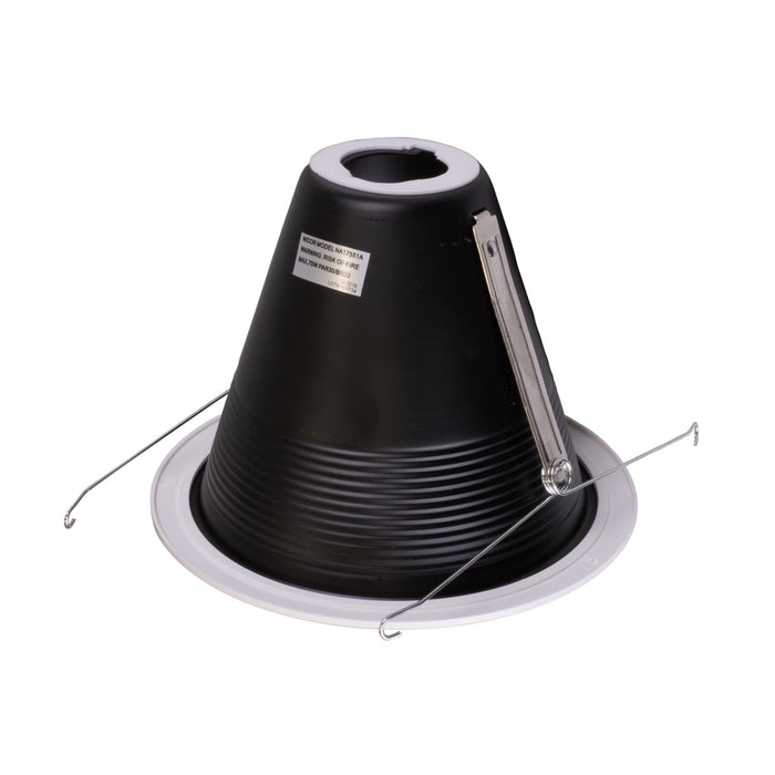 NICOR 6 Inch Black Cone Baffle Trim With White Trim Ring Fits 6 Inch Housings (17551A)