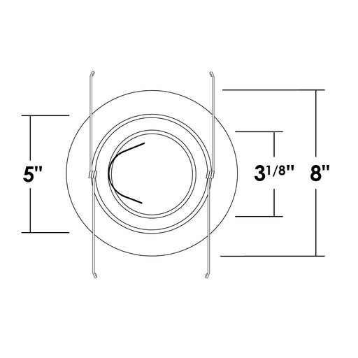 NICOR 6 Inch White Recessed Gimbal Ring Trim Fits 6 Inch Housings (17558WH)