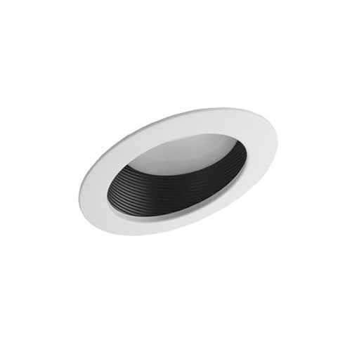 NICOR 6 Inch White Recessed Slope Trim With Black Baffle (17704)