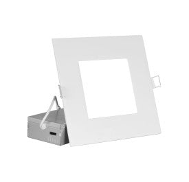 NICOR 6 Inch Edge Lit Recessed LED Downlight CCT Selectable 2700K/3000K/3500K/4000K/5000K 120V Square White (REL61120SSQWH)