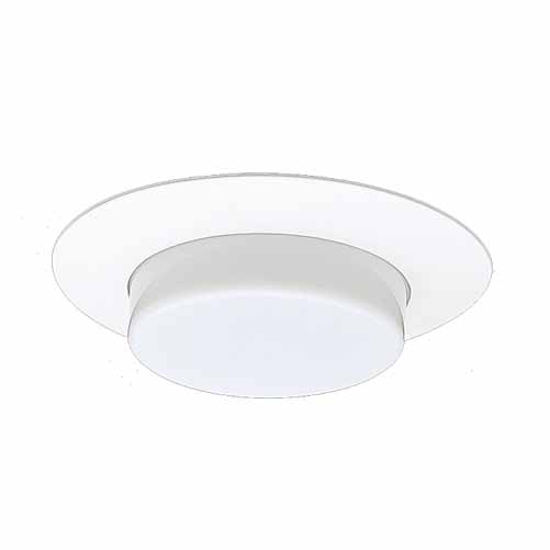 NICOR 6 Inch White Recessed Plastic Shower Trim With Lexan Drop Opal Lens (17579)