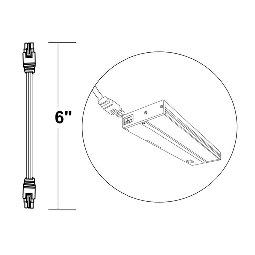 NICOR NUC-4 Series 6 Inch White Linkable Extension Cable For NUC-4 Linkable Under-Cabinet Lights (NUC-4-JUMPER-06-WH)