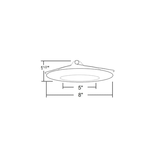 NICOR 6 Inch White Lexan Flat Albalite Shower Trim With Plastic Trim Ring And Albalite Lens (17575)