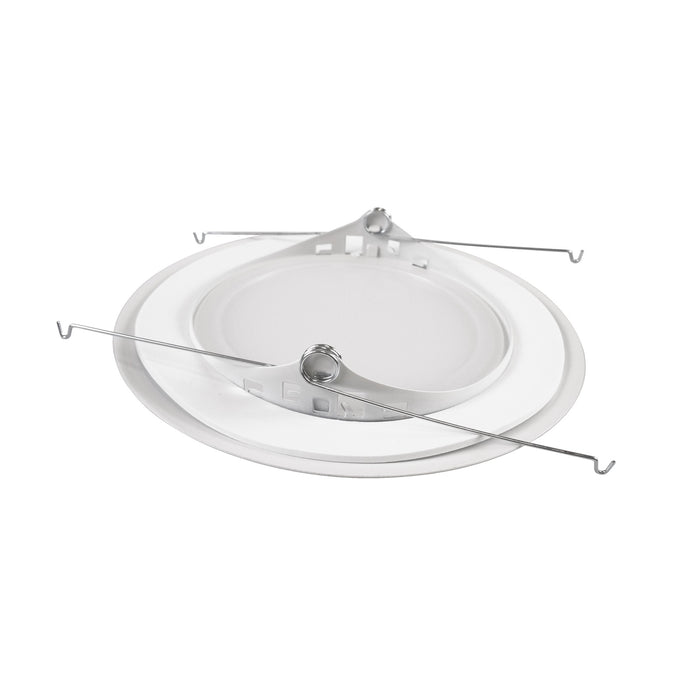 NICOR 6 Inch White Lexan Flat Albalite Shower Trim With Plastic Trim Ring And Albalite Lens (17575)