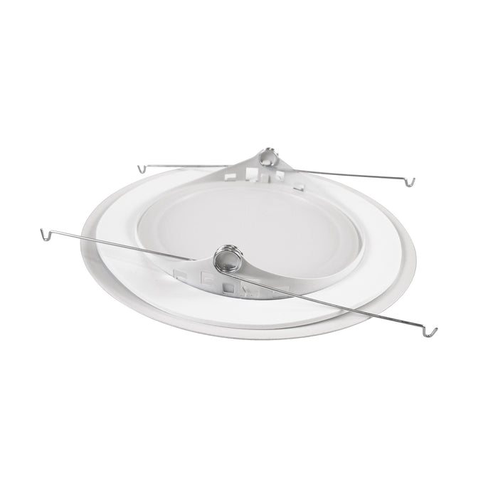 NICOR 6 Inch White Recessed Plastic Shower Trim With Glass Fresnel Lens (17572)