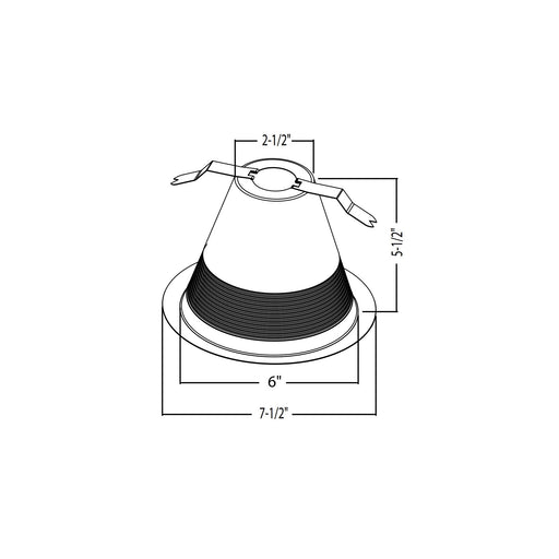 NICOR 6 Inch White Cone Baffle Trim With Mounting Clips Fits 6 Inch Housings (17550ACLP)