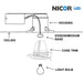 NICOR 6 Inch White Cone Baffle Trim With Mounting Clips Fits 6 Inch Housings (17550ACLP)