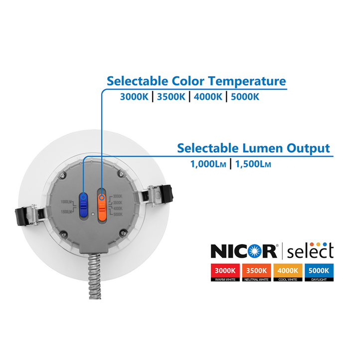 NICOR CLR-Select 6 Inch White Commercial Canless LED Downlight Kit (CLR62SWRVS9WH)