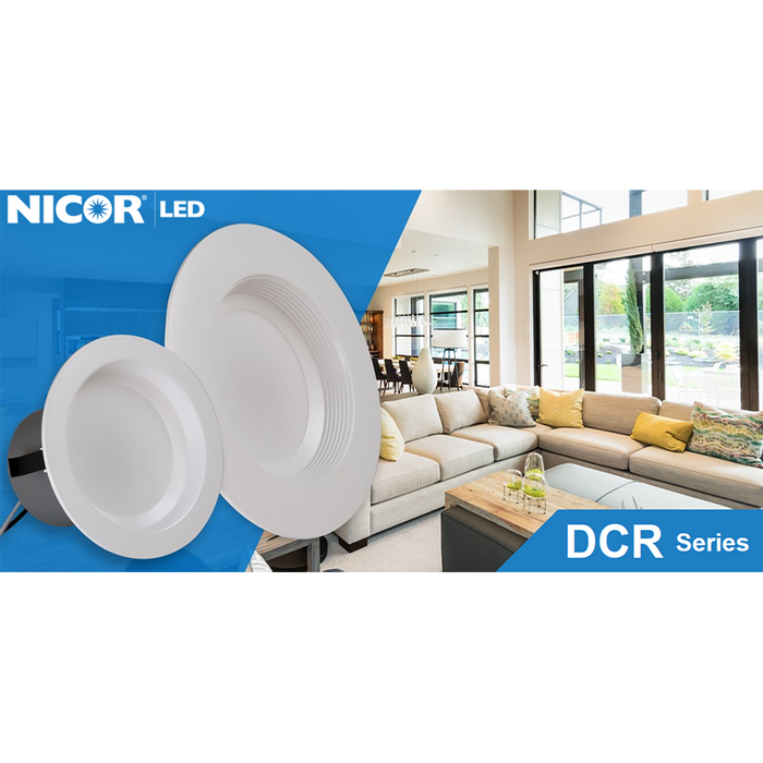 NICOR DCR4 Series 4 Inch LED Recessed Downlight Retrofit Light Fixture Black 4000K (DCR41061204KBK)