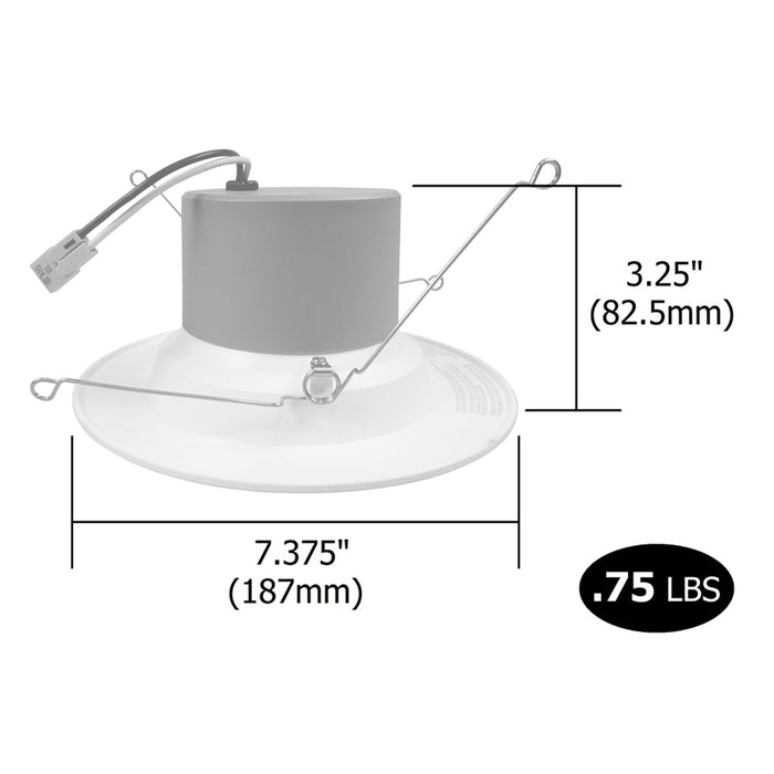 NICOR DCR56 Series 5-6 Inch 800Lm LED Recessed Downlight Retrofit Fixture Nickel 4000K 120V (DCR561081204KNK)