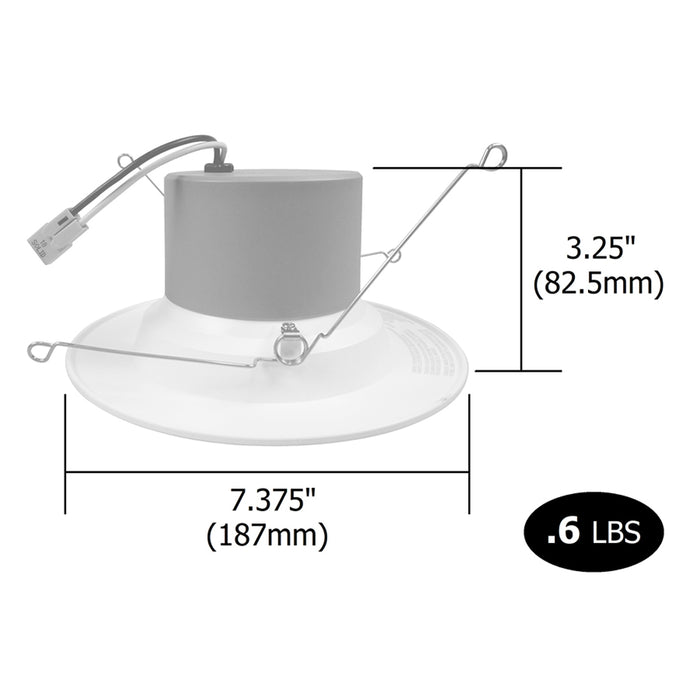 NICOR DCR56 Series 5-6 Inch 800Lm LED Recessed Downlight Retrofit Fixture White 4000K 120V (DCR561081204KWH)