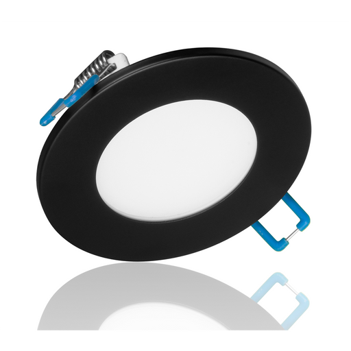 NICOR DLE3 Series 3 Inch Round Black Flat Panel LED Downlight 5000K (DLE321205KRDBK)